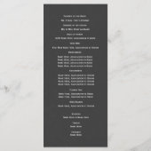 Designer Text Wedding Program Programma (Achterkant)