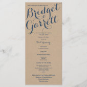 Designer Text Wedding Programme Kraft Look (Devant)