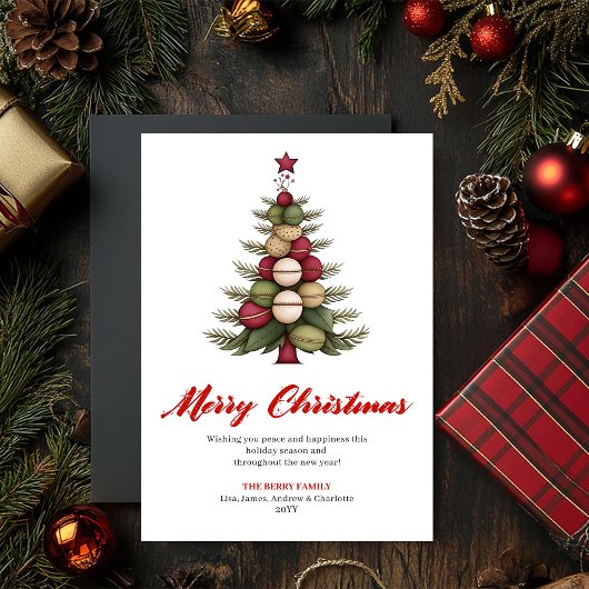 Designer Whimsical Christmas Tree Greeting Card Feestdagenkaart
