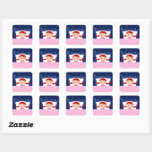 Designers editie met schattig slapende meisje vierkante sticker (Vel)