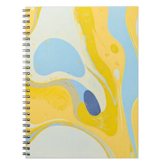 Designer's Notitieboek met gele en blauwe kunst