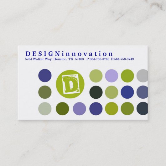 DESIGNInnovation [Bleu] Cartes de visite (Devant)