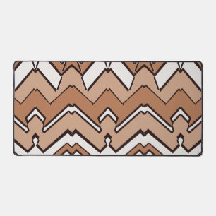 Desk Mat, Een elegant bruin kleur zigzag ontwerp Bureaumat