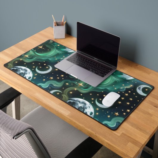 Desk Mat - Emerald Green Celestial Moon (Kantoor 2)