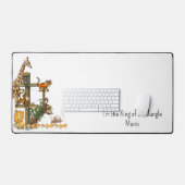 Desk Mat Giraffe Leeuw Oerwoud Dieren (Keyboard & Muis)