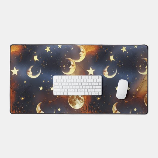 Desk Mat – Luxury Dreamy Fiery Orange Celestial  (Clavier et souris)