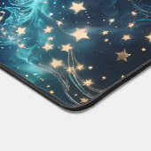 Desk Mat – Luxury Icy Blue Celestial Moon Phases (Coin)