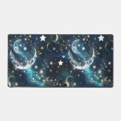 Desk Mat – Luxury Icy Blue Celestial Moon Phases (Recto)