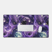 Desk Mat – Luxury Purple Celestial Moon Phases (Clavier et souris)