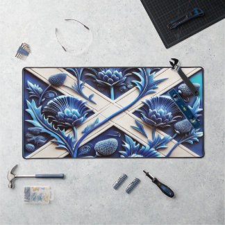 Desk Mat with flag of Scottish Thistles