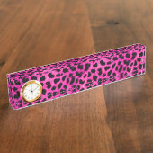 Desk-naamplaat met klok-/luipdruk naambordje (Zijkant)