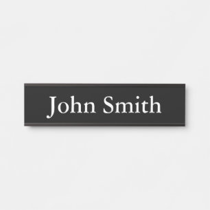 Desk Name Bord, Standard (2 x 8 inch), Silver Deurbordje