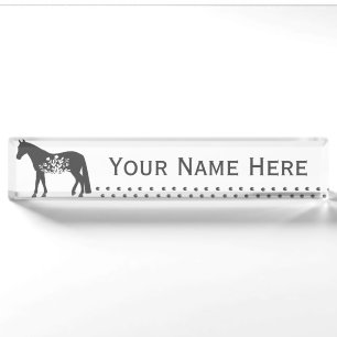 Desk voor Floral Horse Naambordje