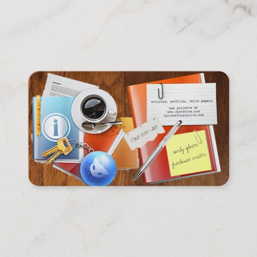 desktop freelance writer visitekaartje (Voorkant)