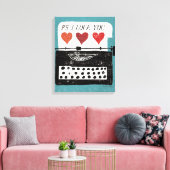 desktop - schrijfmachine canvas afdruk (Insitu (Woonkamer))