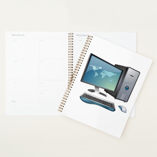 Desktopcomputer met monitor, toetsenbord en muis planner (Display)