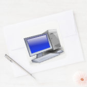 Desktopcomputer Vierkante Sticker (Envelop)