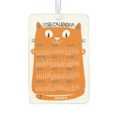 Désodorisant Pour Voiture 2026 Year Monthly Calendar Mid-Century Orange Cat (Dos)