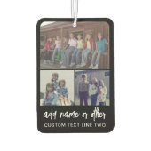 Désodorisant Pour Voiture 3 Collage photo avec texte de script - noir blanc (Dos)