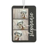 Désodorisant Pour Voiture 3 Photos tendance noir & blanc nom de script moder (Dos)