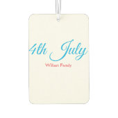 Désodorisant Pour Voiture 4 juillet jour d'indépendance ajouter nom texte pe (Dos)