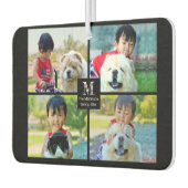 Désodorisant Pour Voiture 4 Photo Collage Customisé avec Monogramme (Gauche)