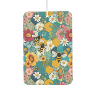 Désodorisant Pour Voiture Abeilles et fleurs motif abeille fleur
