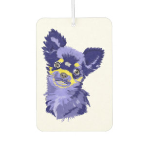 Désodorisant Pour Voiture Abstrait Blue Chihuahua Air Freshener