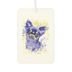 Désodorisant Pour Voiture Abstrait Blue Chihuahua Air Freshener