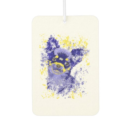 Désodorisant Pour Voiture Abstrait Blue Chihuahua Air Freshener (Devant)