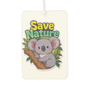 Désodorisant Pour Voiture Adorable Kawaii Koala "Sauver la Nature"