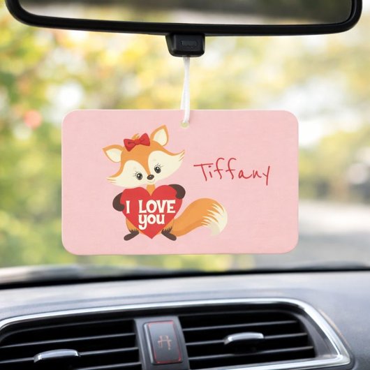 Désodorisant Pour Voiture Adorable rose Je t'aime Fox