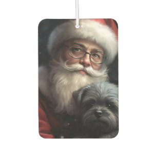 Désodorisant Pour Voiture Affenpinscher avec Noël Festif du Père Noël