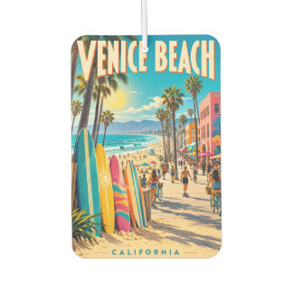 Désodorisant Pour Voiture Affiche de planches de surf colorées de Venice Bea