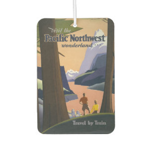 Désodorisant Pour Voiture Affiche de voyage vintage Pacific Northwest 1925 T