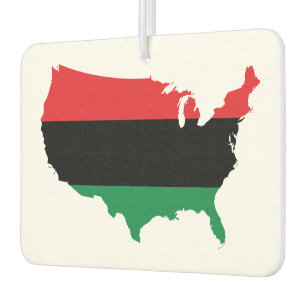 Désodorisant Pour Voiture Afro-Américain _ Couleurs rouge, noir et vert