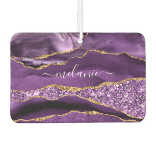 Désodorisant Pour Voiture Agate Violet Violet Or Votre nom Air Freshener