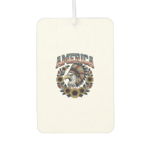 Désodorisant Pour Voiture Aigle Patriotique Amérique Tournesol Vintage