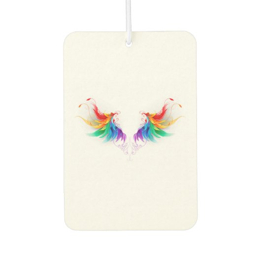 Désodorisant Pour Voiture Ailes fluffy arc-en-ciel (Devant)