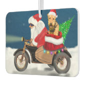 Désodorisant Pour Voiture Airedale Terrier Chien Noël Père Noël (Gauche)