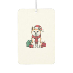 Désodorisant Pour Voiture Akita Chien Fêtes de Noël Père Noël Chien Noël