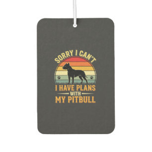 Désodorisant Pour Voiture Amant de Chien de Crépuscule Vintage Plans Pitbull