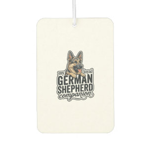 Désodorisant Pour Voiture Amateur de Berger Allemand Gravure Vintage Typogra