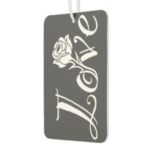 Désodorisant Pour Voiture Amour en fleurs : Typographie avec une torsion flo