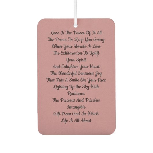 Désodorisant Pour Voiture Amour Inspirationnel (Devant)