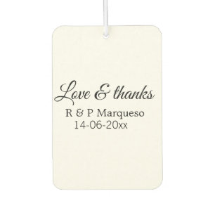 Désodorisant Pour Voiture Amour & merci ajouter nom du couple mariage ajoute