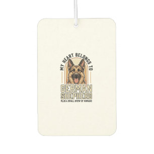 Désodorisant Pour Voiture Amoureux du Berger Allemand Gravure Vintage Chien