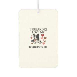 Désodorisant Pour Voiture Amoureux Fou de Border Collie Chien Hearts_1