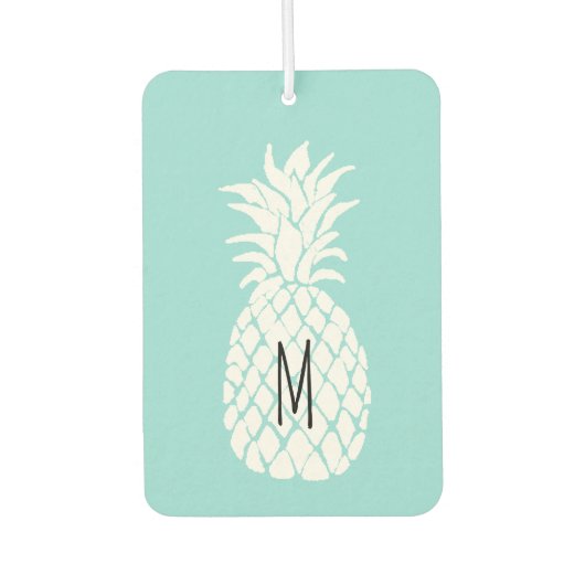 Désodorisant Pour Voiture ananas blanc monogramme (Devant)