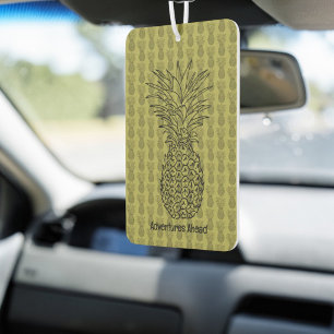 Désodorisant Pour Voiture Ananas sur fond vert motif